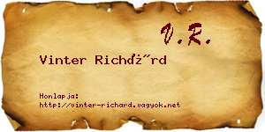 Vinter Richárd névjegykártya