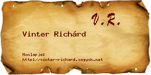 Vinter Richárd névjegykártya